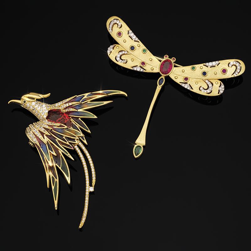 Flights of Fashion Set of Both Brooches